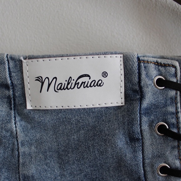 Mailinniao Lace Up Corsette Bodycon Vintage Wash Skinny Jeans XS preowned - Picture 13 of 14